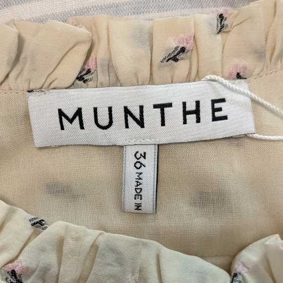 MUNTHE Curtis Floral Midi Dress Cream Pink Embroidered NWT - Picture 7 of 8